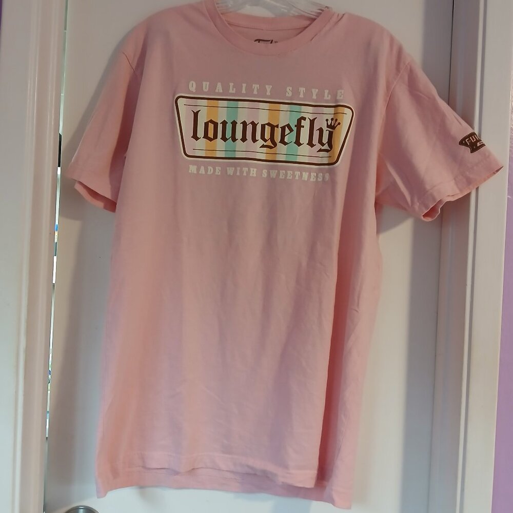 Funko Loungefly Pink Brown Graphic Large Short Sleeve Tee GUC